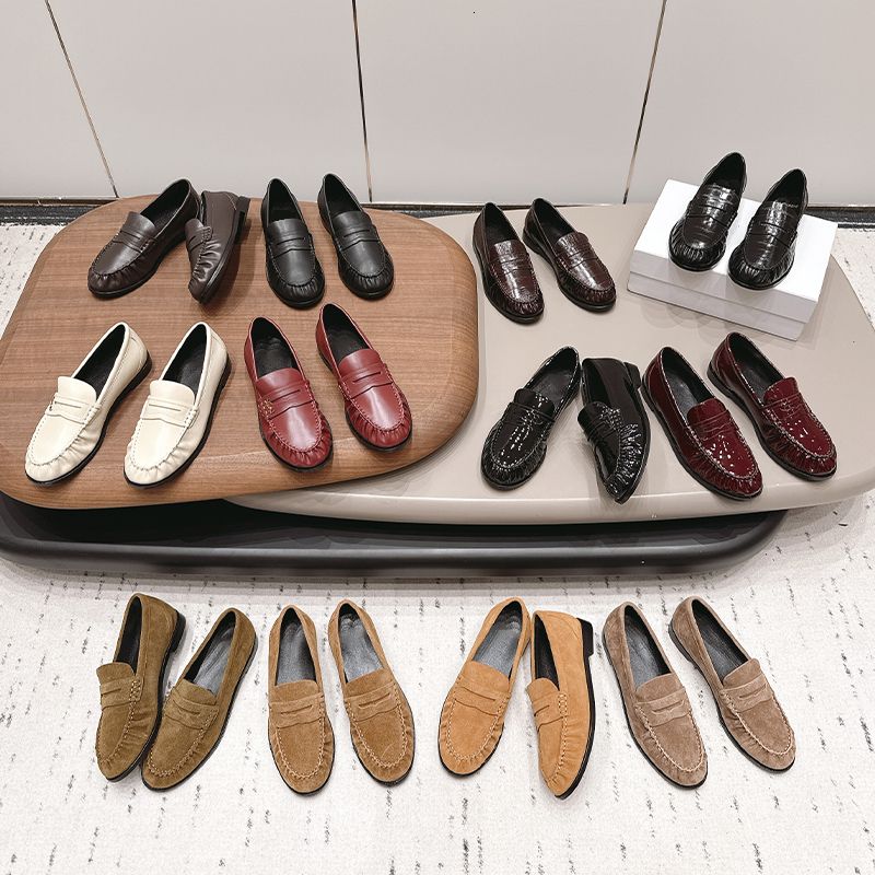 Premium Designer Loafers Mules Men Genuine Leather Ruched Penny Loafers Men Pleated Slippers EU47 Women Loafer Luxury Le Loafers Slip On Dress Shoes 1137 - 1 of 8