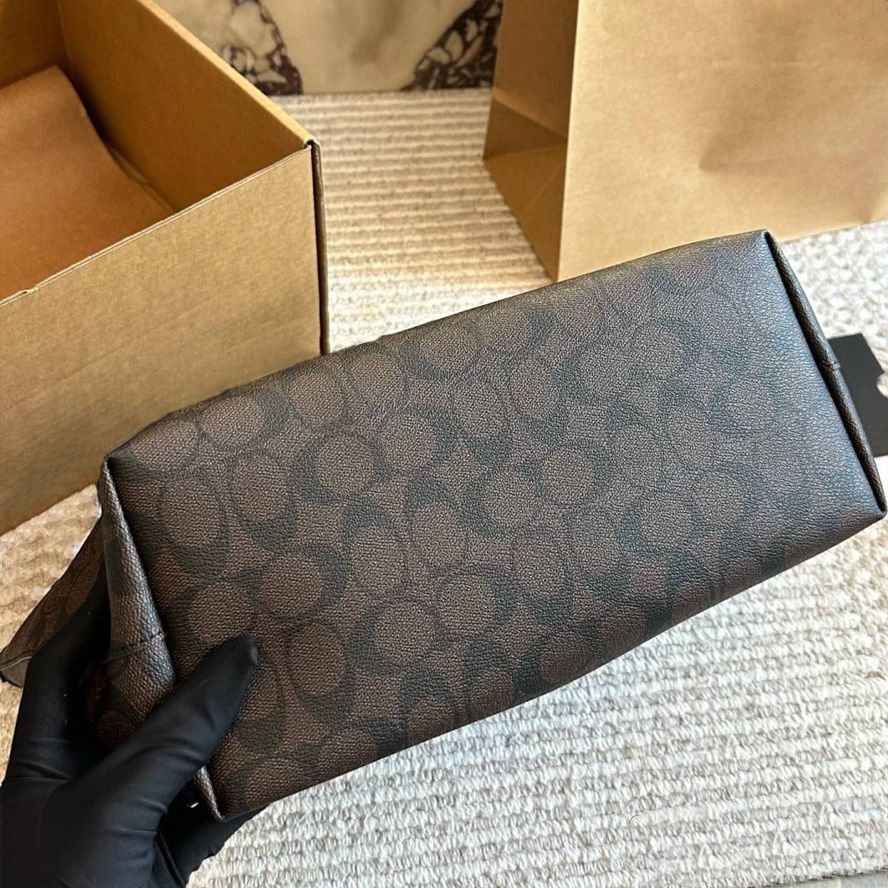 Black Friday Specials tote bag Designer Bag Shoulder Bag Handbag City Classic Brown and Black Bag Classic coated monogram canvas Smooth leather trim Bag Commuter Bag - 4 of 9