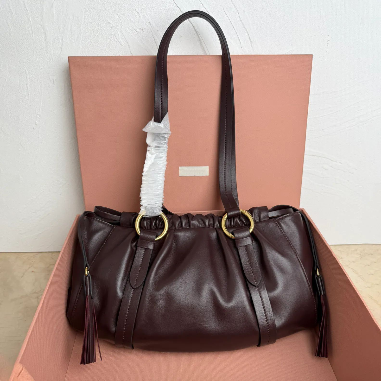 12A High-quality Designer bag Joie Nappa handbag Wander shoulder bag women's leather crossbody bag retro motorcycle bag Arcadia Matelasse sheepskin bowling bag tote - 3 of 7