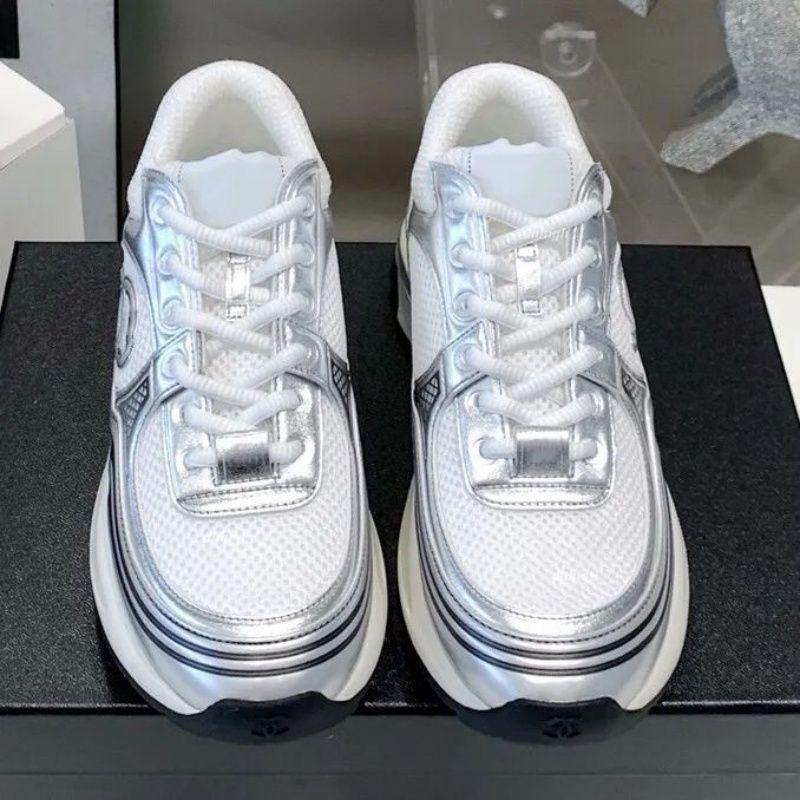 Designer shoes Thick soled Casual shoes women platform lace-up Travel leather 100% cowhide fashion lady Letters Flat Running Trainers men gym sneakers size 35-42 - 3 of 8