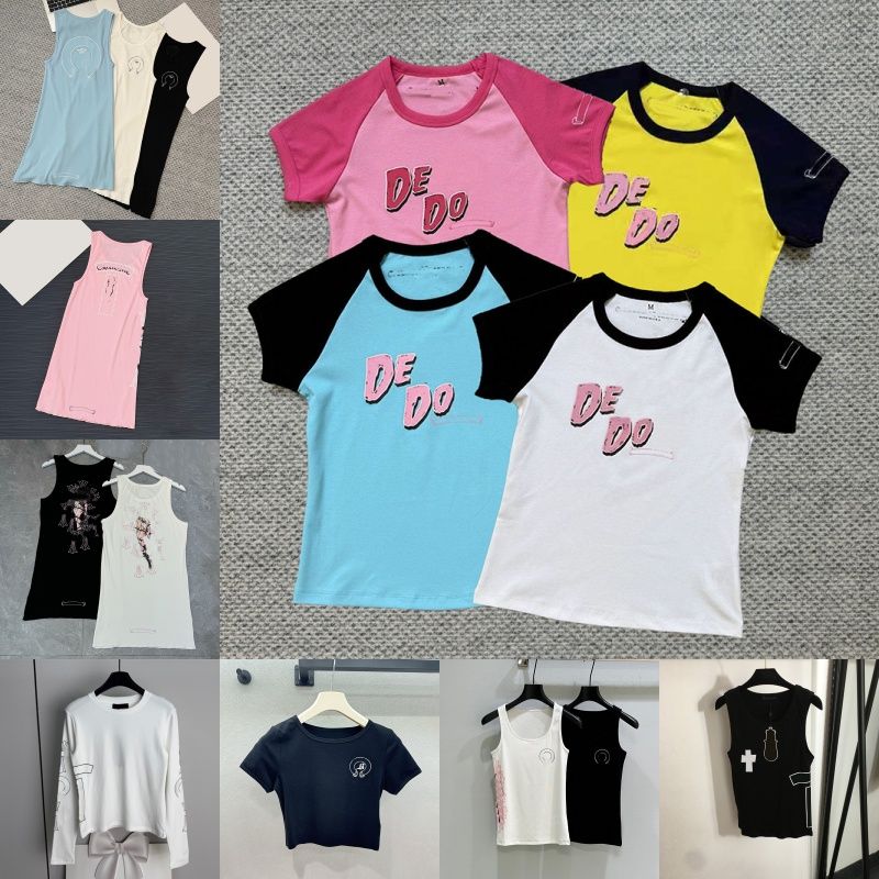 Designer Printed T Shirts Women Round Neck Slim Fit Bottoming Tops Summer Brand Street Style Tank Top Birthday Nightclub Vest - 1 of 8
