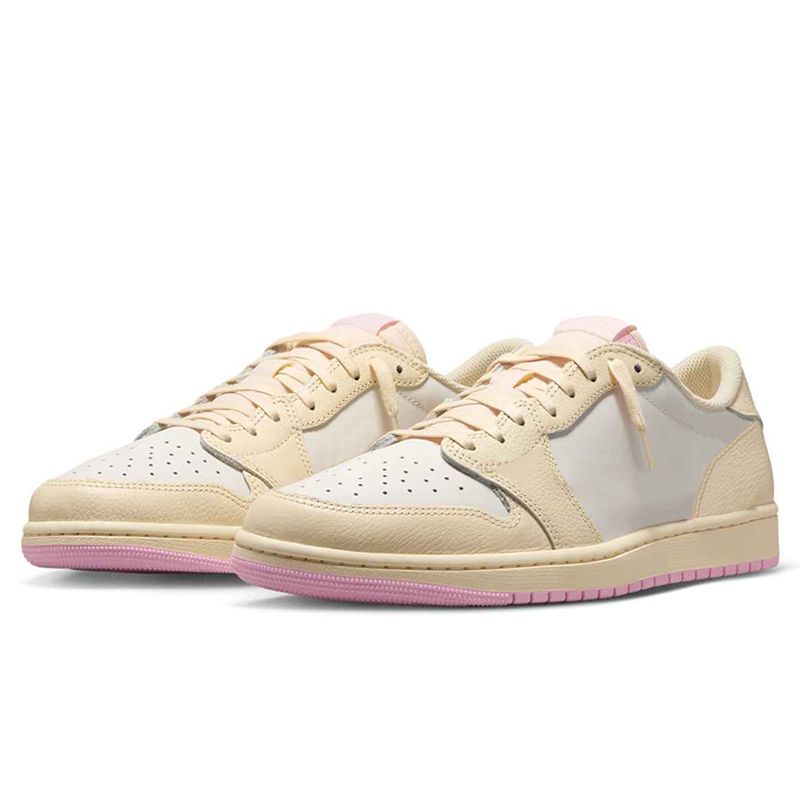 with box 1 1s low basketball shoes men women designer sneakers shy pink mocha olive black phantom blue velvet brown sports outdoor travis travi trainers scottshoes - 3 of 9