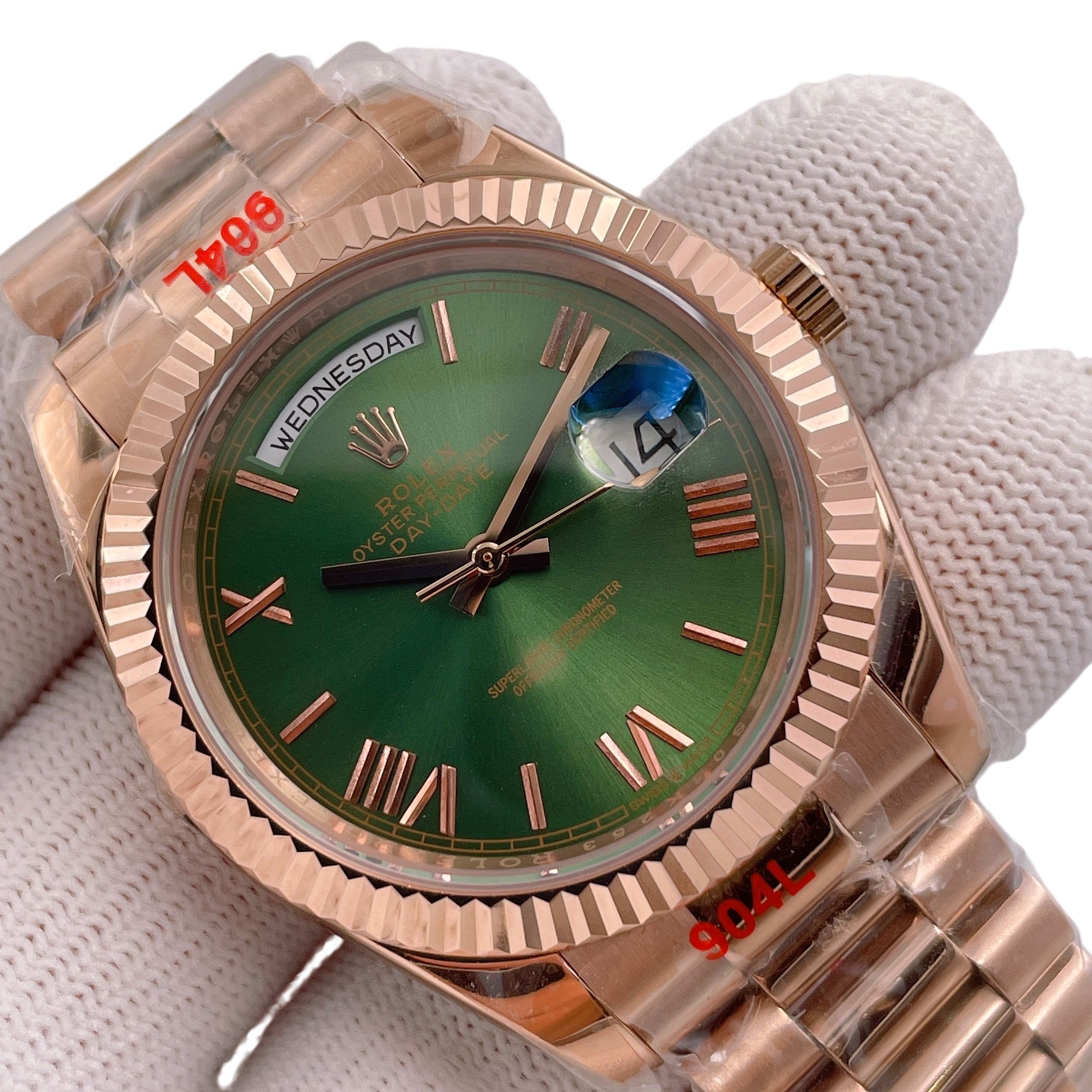 U1 Rolex Day Date 40MM Rose Gold Case Automatic Stainless Steel Watch Bezel Men's Watch Sapphire Glass Case New - 1 of 8