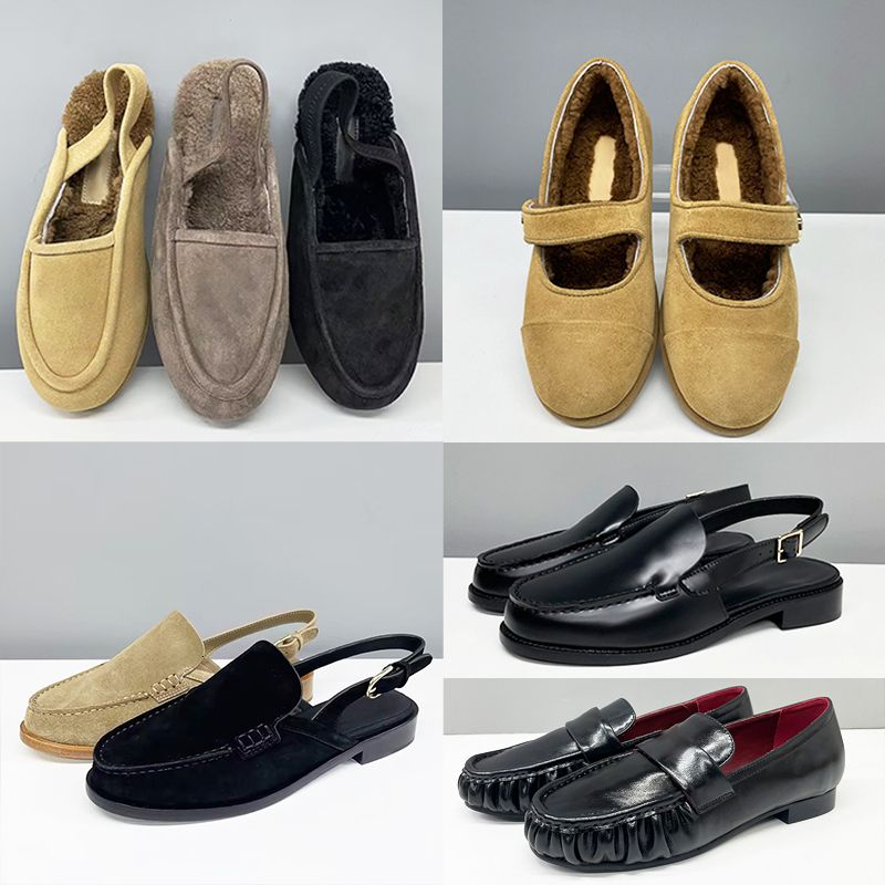 26P Women Designer Loafers Top Quality Slingback Shoes Leather Crystal Loafers Flats Woven Slippers Mules Sandals Party Dress Shoes Fashion Casual Office Flats 755 - 1 of 8