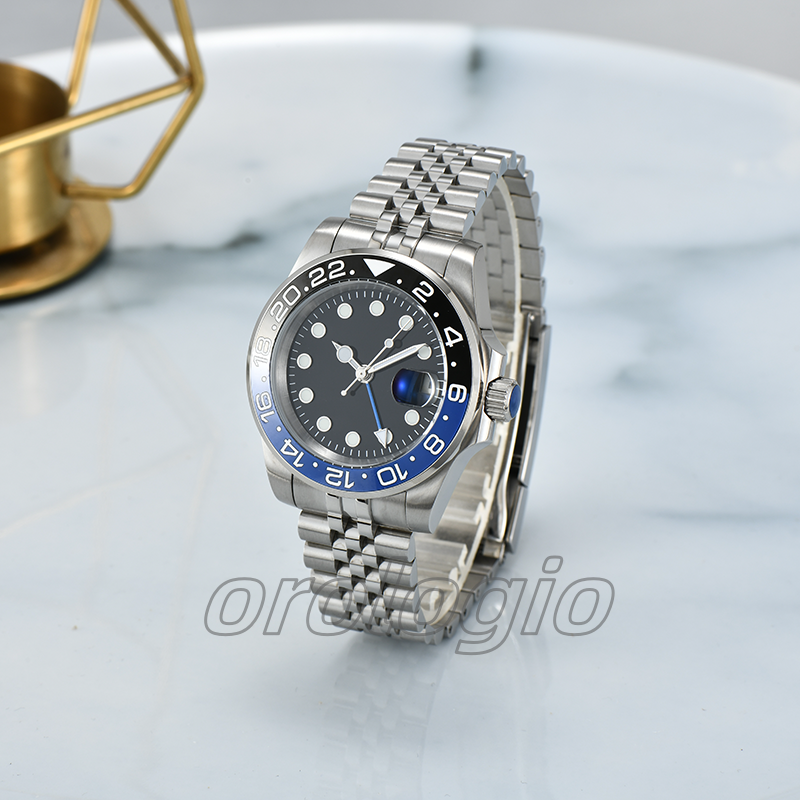 watch mens automatic mechanical ceramics watches 40mm full stainless steel Gliding clasp wristwatches sapphire super luminous - 5 of 9