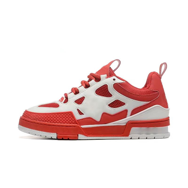 Designer Skate Series Sneakers Men Women Casual Shoes Top Quality Calfskin Platform Trainers Leather Lace-Up Overlays Sneaker - 7 of 8