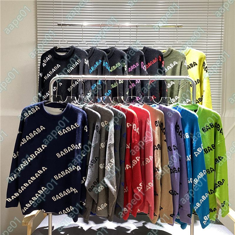 Famous Men Women Sweaters Fashion Mens Letter Pattern Casual Round Long Sleeve Sweaters Womens Hoodies 21 Colors Asian Size S-2XL - 2 of 9