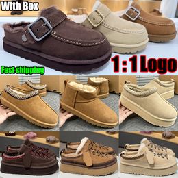 Designer Shoe Goldenstar Evelina Clog Slippers Women Men Tasman Slides Bailey Bow Tazz Boots Suede Furry Lined Buckle Strap Fall Driftwood Chestnut Sand Winter Shoe - yakudashop