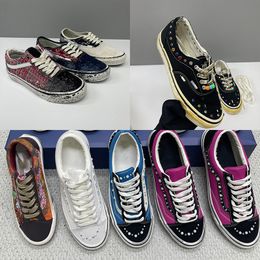 Pink Blue Eu45 New Luxury Canvas Walking Shoes Sneakers For Men Women Pearl Trainers Vintage Sports Casual Shoes Lace-Up Shoe 1083 - yakudashop