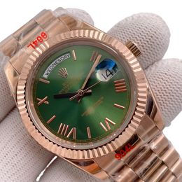 U1 Rolex Day Date 40MM Rose Gold Case Automatic Stainless Steel Watch Bezel Men's Watch Sapphire Glass Case New - yakudashop