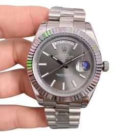 U1 Rolex Day Date 40MM Silver Case Automatic Stainless Steel Watch Bezel Men's Watch Sapphire Glass Case New - yakudashop