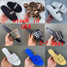 Designer Slides Fashion Shoes Sandals Wool integrated Women Men slippers Slides Size 35-48 - yakudashop