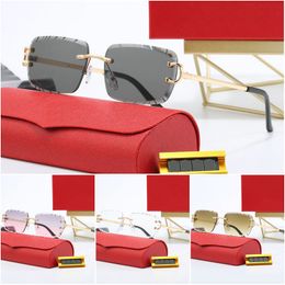 Designer Sunglasses Sports Mens Women Gold and Silver Frameless Metal Round Oval Optical Frame Black Grey Blue Transparent Lens Sun Eyewear Fashion Glasses - yakudashop