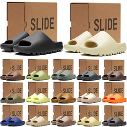 With Box Designer slippers sliders for men women sandals slide mens womens slides outdoor comfortable slipper non-slip flip flops black sand blue - yakudashop
