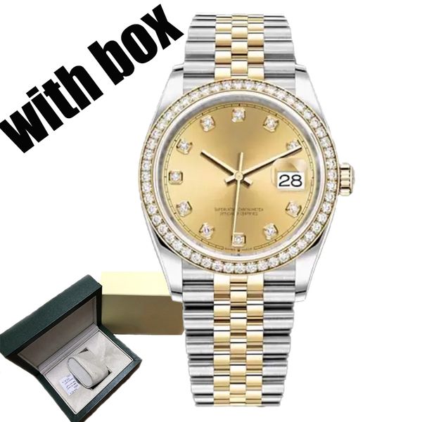 mens diamond lady watches automatic mechanical movement wristwatches full stainless steel watch luminous sapphire glass montre de luxe 28-36-41mm - Watches - yakudashop