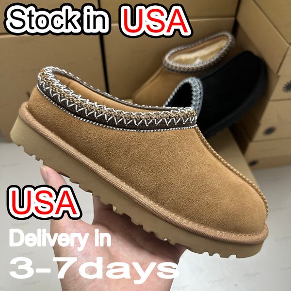 Tasman Slippers Designer Men Women Tazz Mustard Seed Chestnut Sand Fur Slides Sheepskin Classic Ultra Mini Platform Boot Winter Slip-on Shoes Suede Evelina Clog 35-47 - Shoes & Accessories - yakudashop