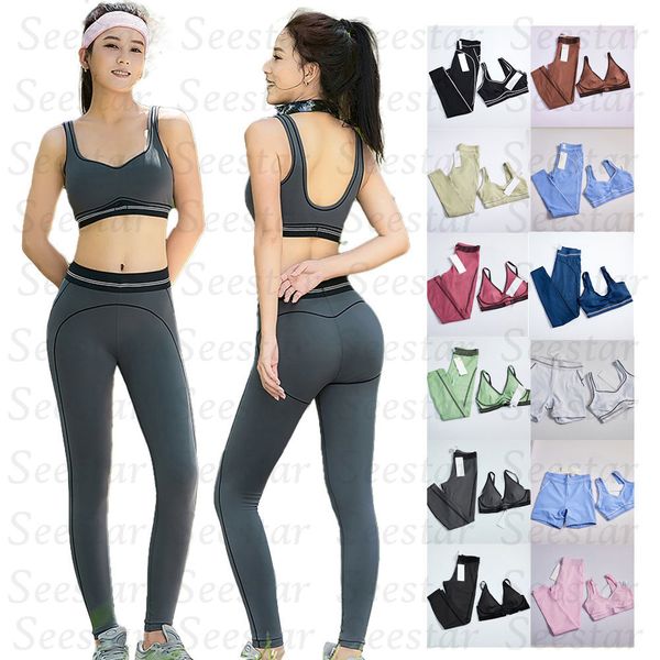 2Pcs Women Yoga Set Gym set Sport Bra High Waist Leggings Outfit, Quick Dry Fitness Gym Running Workout Sportswear - Sports & Outdoors - yakudashop