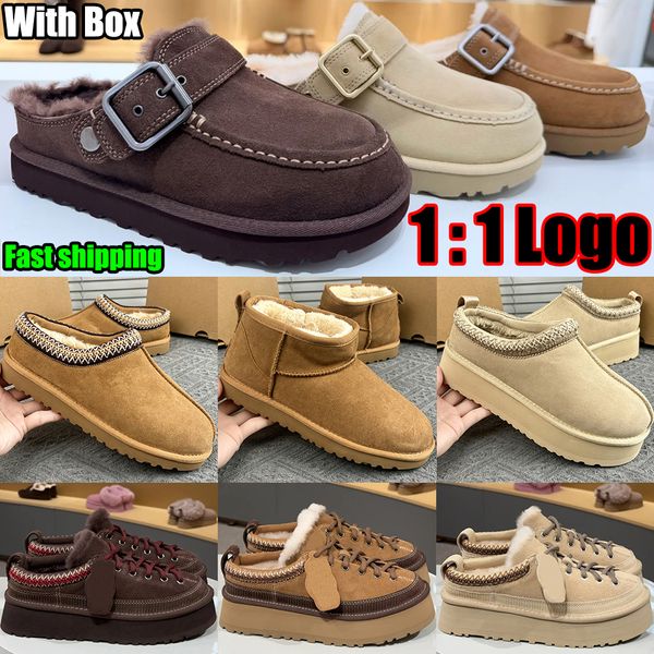 Designer Shoe Goldenstar Evelina Clog Slippers Women Men Tasman Slides Bailey Bow Tazz Boots Suede Furry Lined Buckle Strap Fall Driftwood Chestnut Sand Winter Shoe - Shoes & Accessories - yakudashop