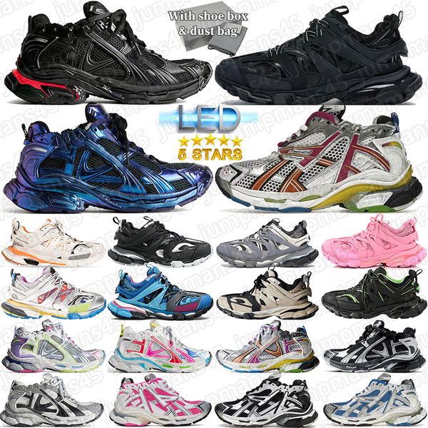 Top Quality Track Led Runners Designer Shoes Tracks 3 3.0 mens loafer womens Platform Sneakers Multicolor Luxury Paris Gomma Leather Extraordinary Trainers With box - Shoes & Accessories - yakudashop