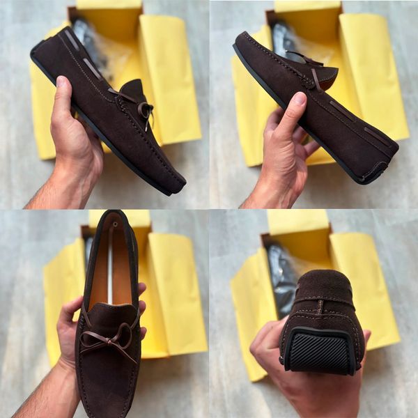 Designer Men Suede Bow Slip On Driving Loafers Low Top Oxford Shoes Soft Flat Moccasin Shoes Comfort Daily Walking Casual Business Footwear High Quality 948 - Shoes & Accessories - yakudashop
