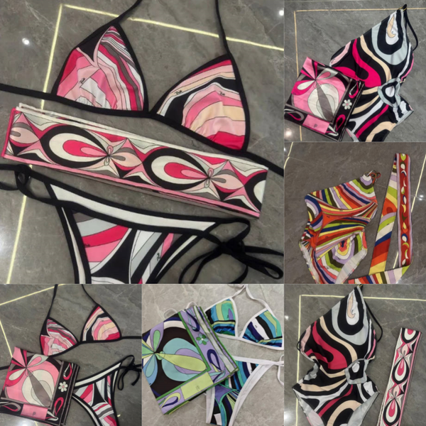 Women's Retro Geometric Abstract Print Swimwear Beach Vacation Bathing Suit Stretchy Quick-Dry Swimsuit - Apparel - yakudashop