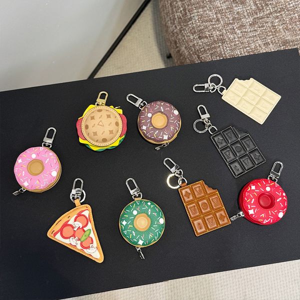 Keychain Designer Burger Donut Lanyard Characters Keychain Fashion Chocolate Floral Pattern Handmade Leather Hanging Rope Men Keychain Women Headphone Keychain - Fashion Accessories - yakudashop