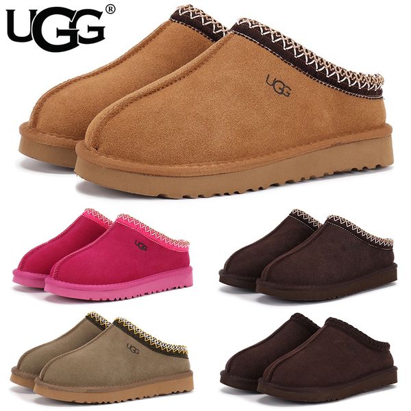 UGG Women's Tasman Slippers Tribal Whipstitch Trim Suede Shearling Lined Slip On Indoor Outdoor Winter Mule Slides Multiple colors - Shoes & Accessories - yakudashop