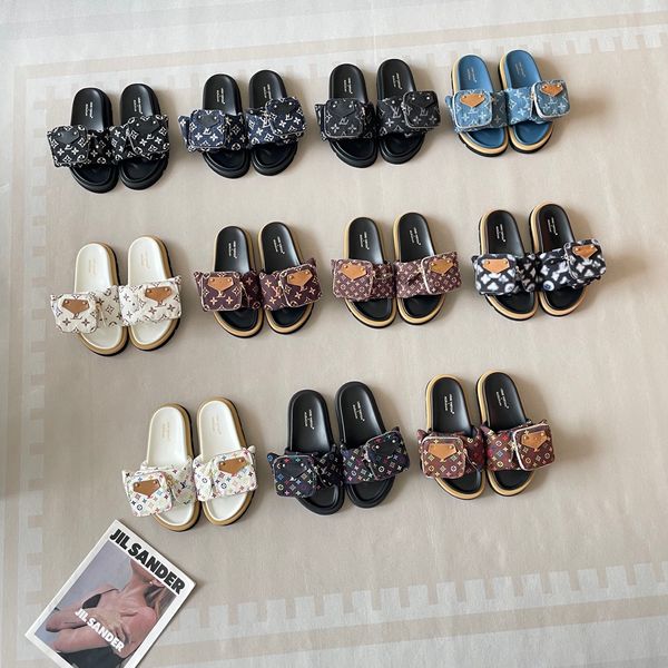LV X Takashi Murakami Pool Pillow Comfort Mini Bag Decor Strap Platform Slide Sandals For Women Non Slip Thick Sole Casual Beach Vacation Slippers Multiple colors - Shoes & Accessories - yakudashop