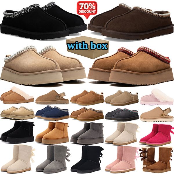 with box designer boots women winter tasman tazz slippers Goldenstar Evelina Clog australia snow fur boot platform booties mens comfortable warm shoes - Shoes & Accessories - yakudashop