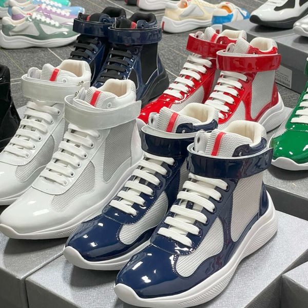 Big Size EU49 Men Boots America Cup Sneakers Designer Boot High Top Casual Shoes Patent Leather Women Booties Mesh Runner Trainers Outdoor Training Shoes 53 - Shoes & Accessories - yakudashop