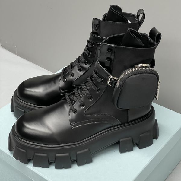 Designer Ankle Boots Women Rois Boots Platform Booties Leather And Suede Combat Knight Sneakers Trainers NO43 - Shoes & Accessories - yakudashop