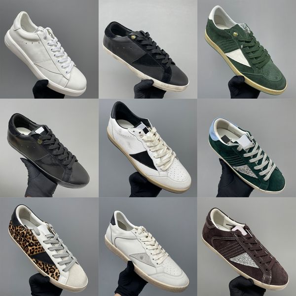 Men Women Designer Dirty Super Star Leather Sneakers Leopard Print Suede Leather Inner Height Increase Low Top Casual Training Sport Shoes Trainers Top Quality 1026 - Fashion Collection - yakudashop