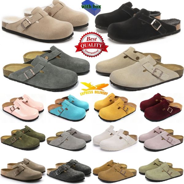 With Box Designer briskenstockk Clogs Sandals clog Slippers Cork Flat High Quality Fashion Summer Genuine Leather Slide Favourite Beach Casual Shoes Women Men - Shoes & Accessories - yakudashop