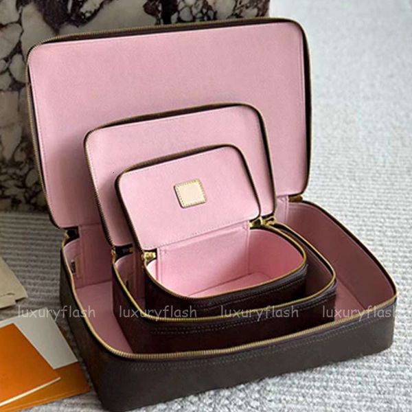 Designer Makeup Bags Storage Box Fashion Vintage Travel Cases Bag Zipper Leather Luxury Pink Ladies Cosmetic Jewelry Box - Bags, Luggage & Accessories - yakudashop
