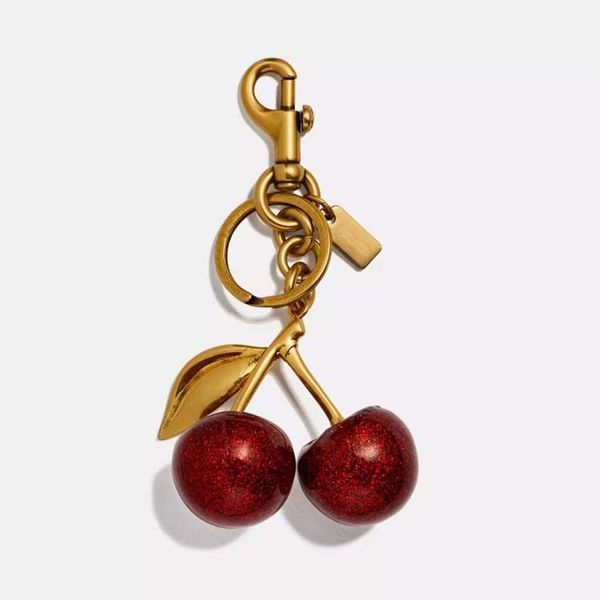 Little Charm, Big Smile Charm Women Key Rings keychain with box Retro-Cool Cherry In Glittery Resin Clip it To Favorite f Keys For Refreshing Style key chain Lanyards - Fashion Accessories - yakudashop