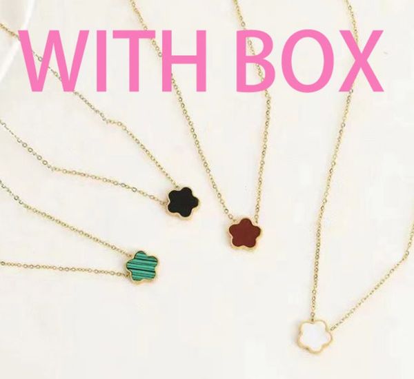 With BOX Classic Clover Necklace Pendant Pearl Mother S925 silver Plated 18K for Women's Girl Valentine's Day Mother's Day Engagement designer luxury Jewelry Gift - Jewelry - yakudashop