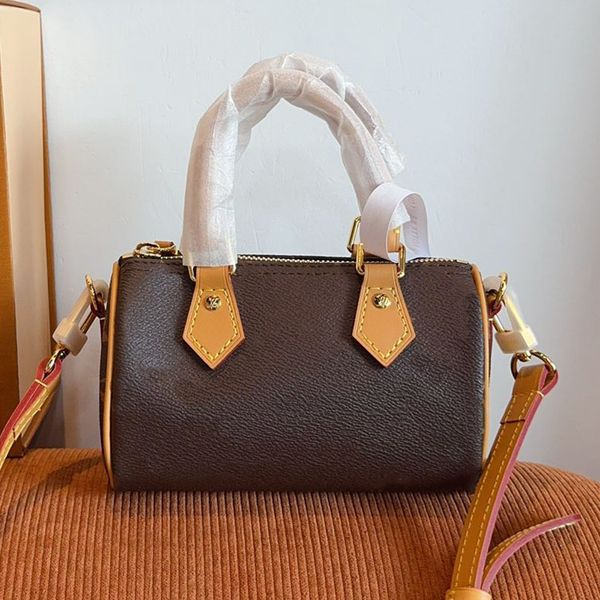 Shoulder Bags Top Designer Mini Nano 16cm Shoulder Bag Women Leather Denim Crossbody Luxury Brand Embossed Tote Purse Brown Flower Handbag billfold98 - Bags, Luggage & Accessories - yakudashop