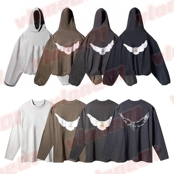 Mens Hoodies Man Women Designer White Dove Pattern Print Long Sleeve Hoodie Designers Womens Street Style Hip Hop Sweatshirt Size S-XL - Apparel - yakudashop