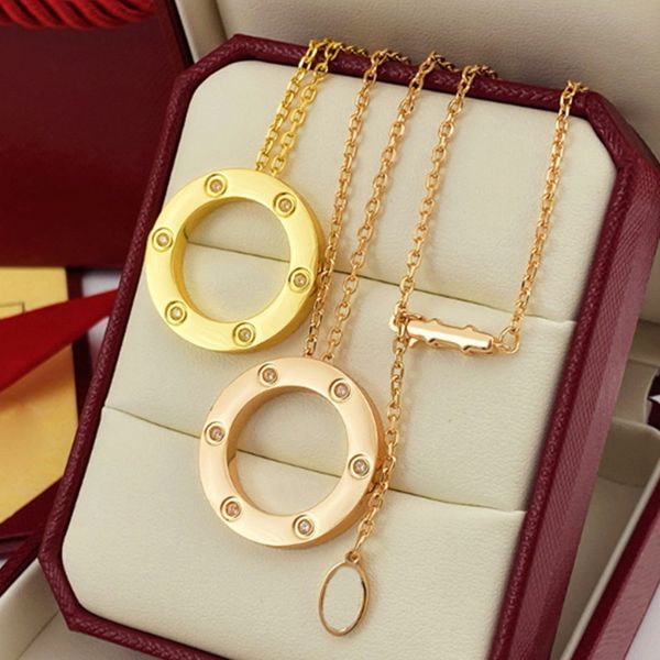 Luxury designer jewelry love gold necklace designer women men diamond fashion stainless steel daily outfit Valentine's Day gift high quality silver design necklace - Jewelry - yakudashop