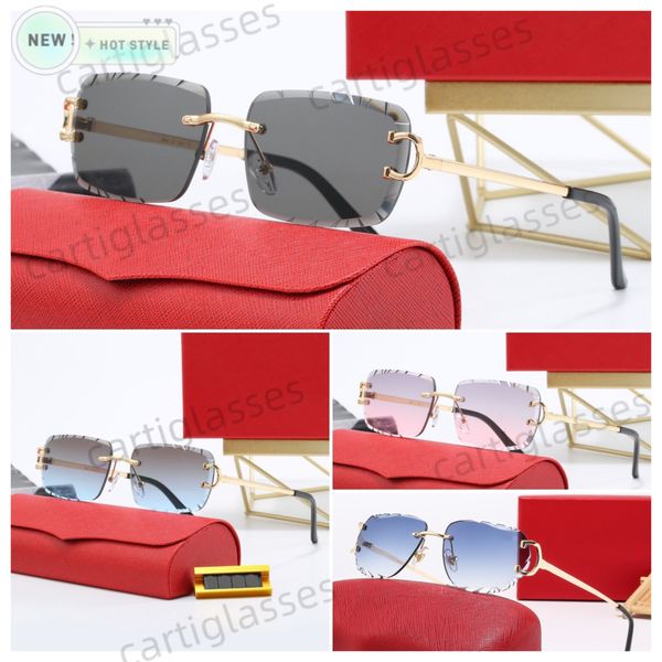 Luxury Designer Sunglasses Mens Rimless Panther Sunglasses Womens Polarized UV Protection Sun Glasses Vintage Driving Shades Lunettes De Soleil Femme - Fashion Accessories - yakudashop