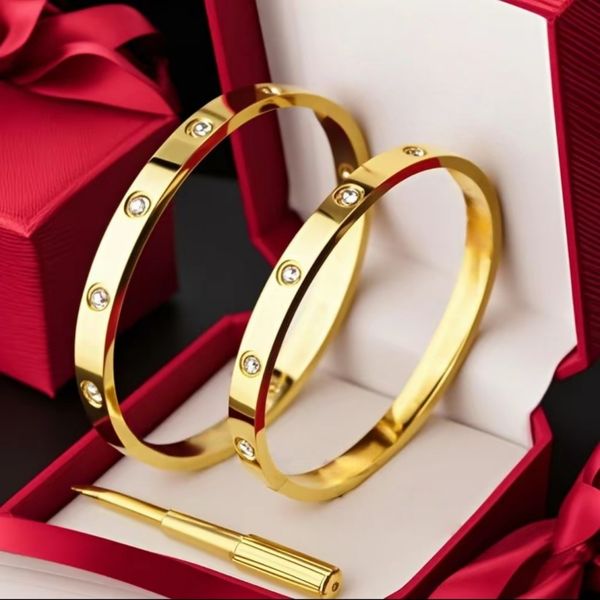 gold bangle bracelet for women love style stainless steel jewelry bracelet designer for women men bangles luxury designer jewelry charm braclet parties gifts - Jewelry - yakudashop
