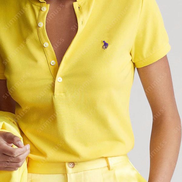 S-2XL Womens Designer Polo Shirts For Ladies Colorful Classic Embroidery T Shirts Luxury Polo Tees Summer 5 Button Tee Shirts - Apparel - yakudashop