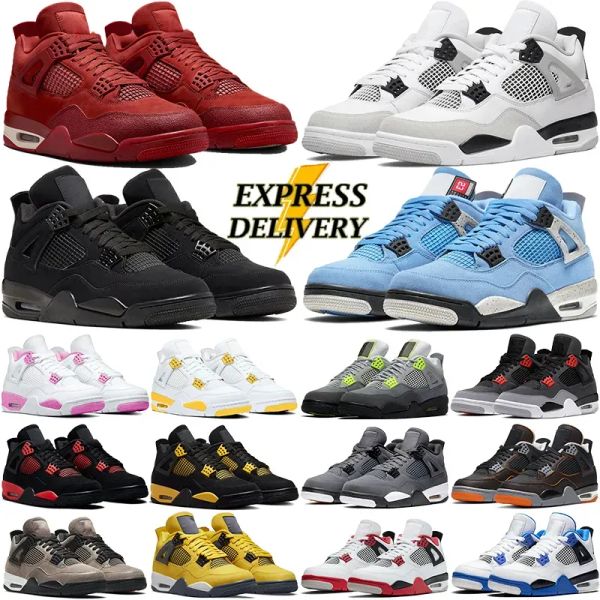 Designer Shoes 4 Basketball Shoes For Men Women 4s Sneaker Military Black Cat Pine Green White Oreo Red Thunder Unc Bred Cacao Medium Olive Sail Mens Trainers Sports - Shoes & Accessories - yakudashop