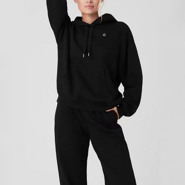 Womens Yoga Pants Hoodies Sweatshirt Designer Pant High Quality Womens Solid Color Yoga Sets High Waist Trousers Sportwear Sweatshirt Black Brown Gym Wear Size XS-L - Sports & Outdoors - yakudashop
